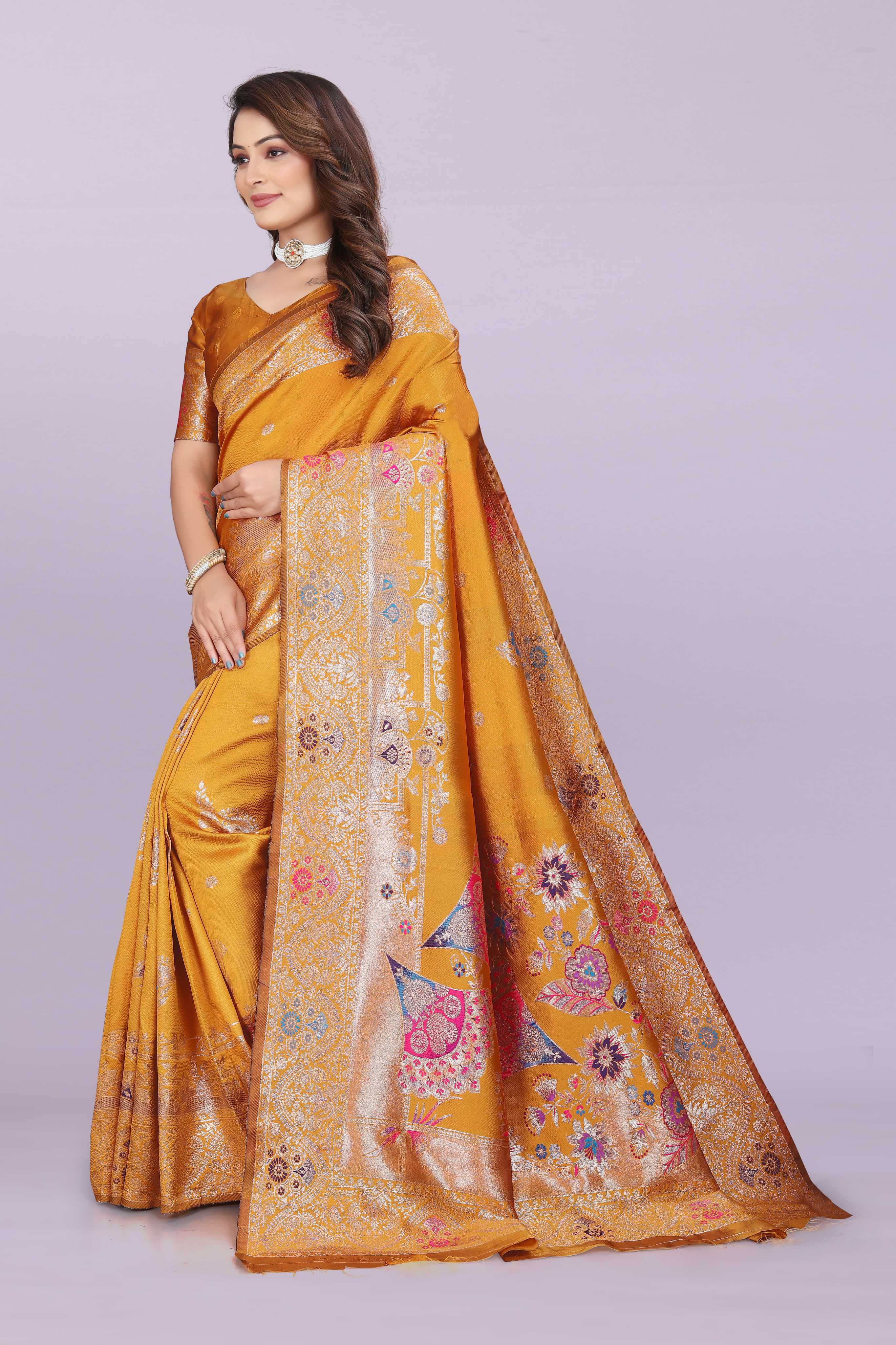 Banarasi Silk Saree with Zari Weaving – Wedding & Festive Wear for Women