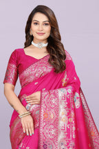 Banarasi Silk Saree with Zari Weaving – Wedding & Festive Wear for Women