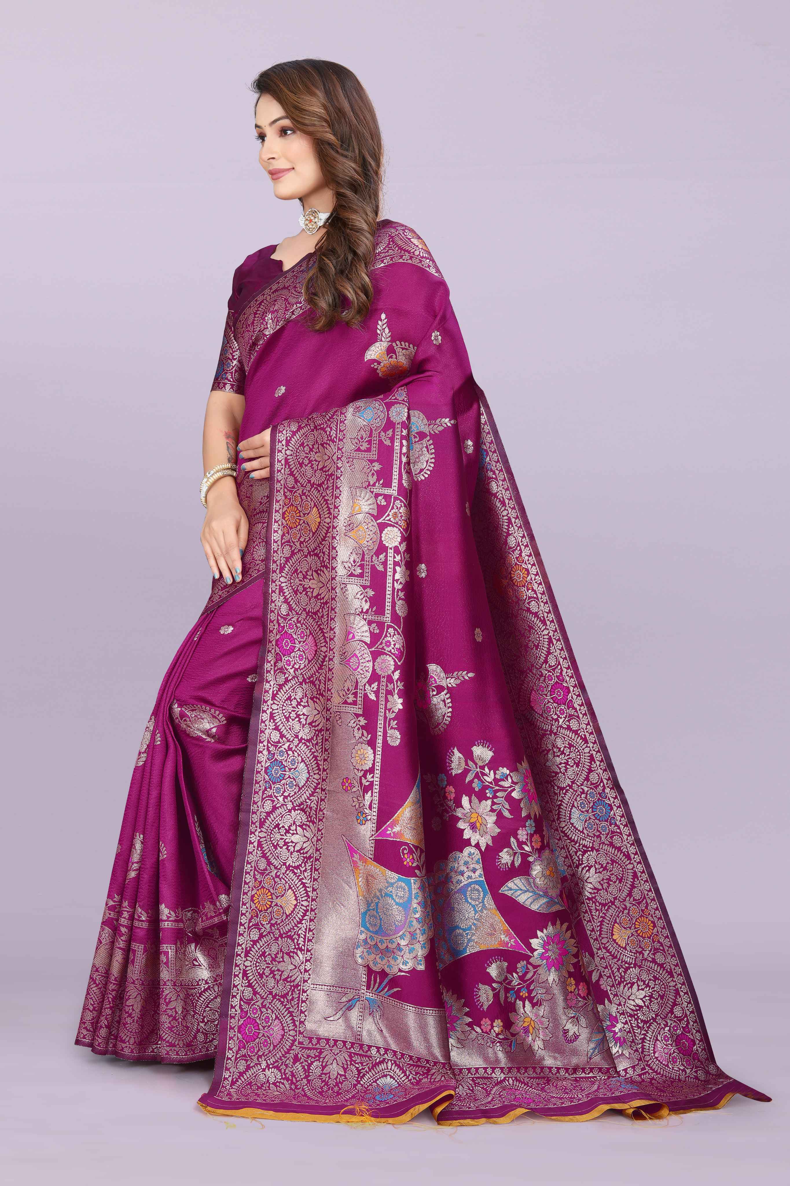 Banarasi Silk Saree with Zari Weaving – Wedding & Festive Wear for Women