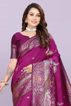 Banarasi Silk Saree with Zari Weaving – Wedding & Festive Wear for Women