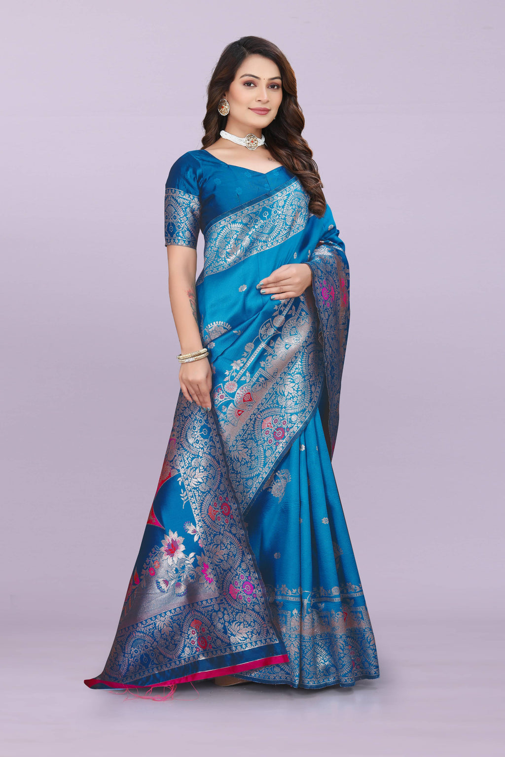Banarasi Silk Saree with Zari Weaving – Wedding & Festive Wear for Women