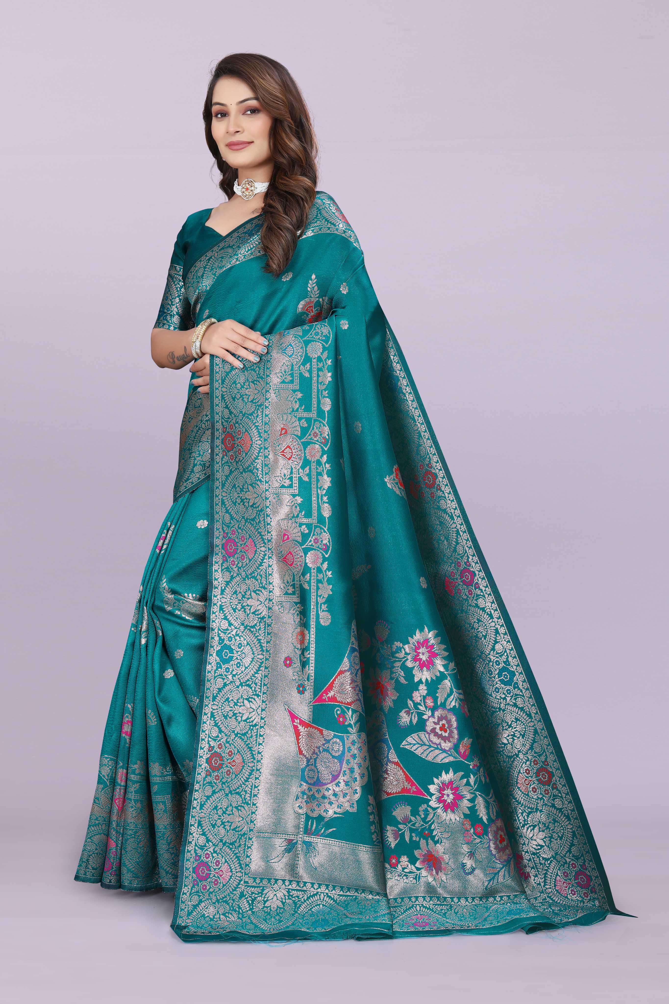 Banarasi Silk Saree with Zari Weaving – Wedding & Festive Wear for Women