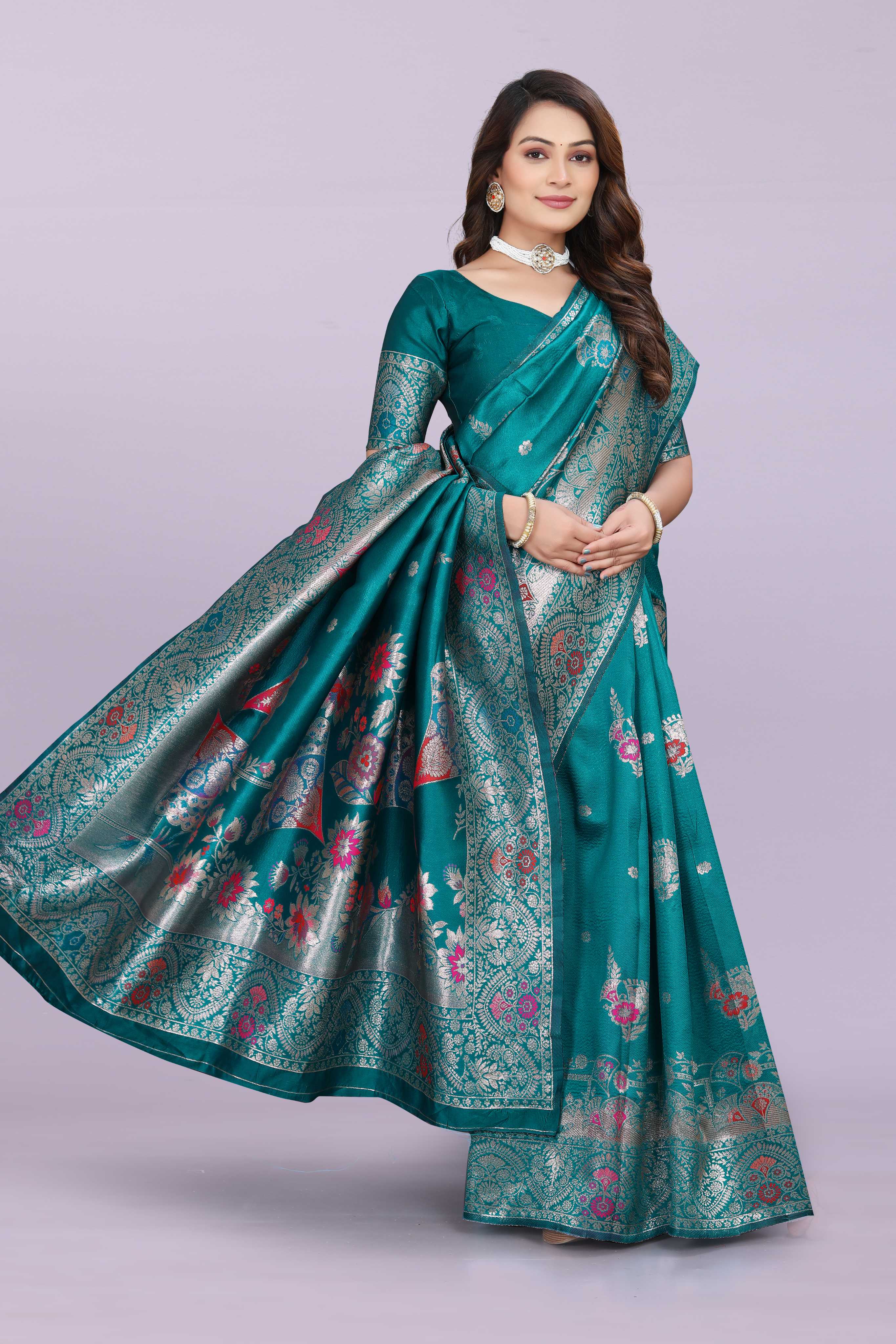 Banarasi Silk Saree with Zari Weaving – Wedding & Festive Wear for Women