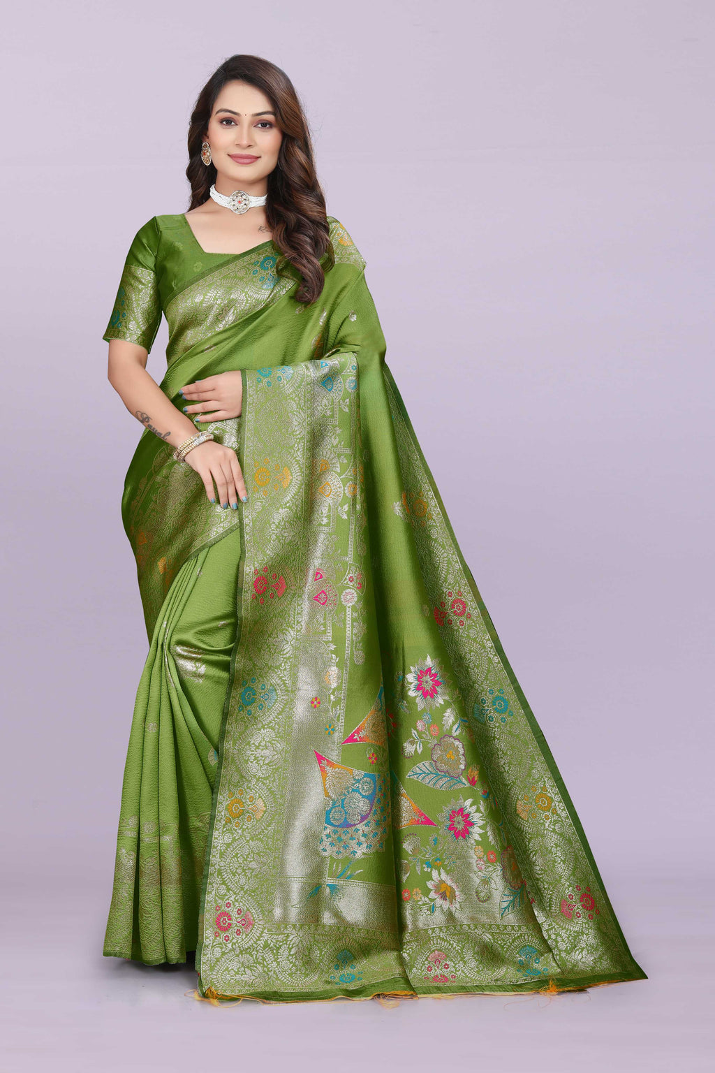 Banarasi Silk Saree with Zari Weaving – Wedding & Festive Wear for Women