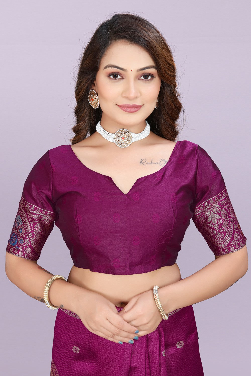 Silk Saree with Peacock Motif & Zari Border – Festive & Wedding Wear for Women