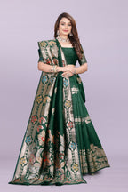 Banarasi Silk Saree with Rich Zari Pallu & Designer Border – Bridal & Wedding Wear