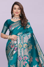 Banarasi Silk Saree with Rich Zari Pallu & Designer Border – Bridal & Wedding Wear