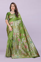 Banarasi Silk Saree with Rich Zari Pallu & Designer Border – Bridal & Wedding Wear