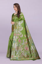 Banarasi Silk Saree with Rich Zari Pallu & Designer Border – Bridal & Wedding Wear