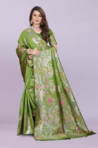 Banarasi Silk Saree with Rich Zari Pallu & Designer Border – Bridal & Wedding Wear