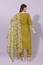 Women's Elegant Kurta Pant Set with Black Dupatta | Ethnic Party Wear Suit Set