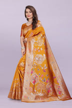 Artistic Woven Silk Saree with Peacock Motif – Premium Festive & Party Wear