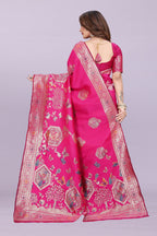 Artistic Woven Silk Saree with Peacock Motif – Premium Festive & Party Wear
