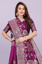 Artistic Woven Silk Saree with Peacock Motif – Premium Festive & Party Wear