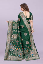 Artistic Woven Silk Saree with Peacock Motif – Premium Festive & Party Wear