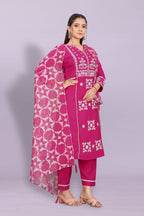 Women's Elegant Kurta Pant Set with Black Dupatta | Ethnic Party Wear Suit Set