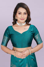 Woven Silk Saree with Floral & Peacock Zari Design – Elegant Festive Wear