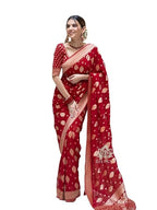 Silk Saree with Traditional Butti Design & Zari Border – Wedding & Festive Wear