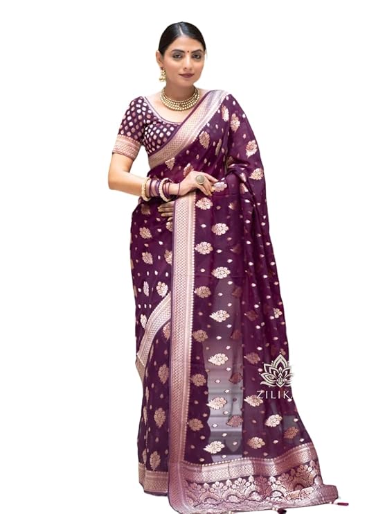 Silk Saree with Traditional Butti Design & Zari Border – Wedding & Festive Wear