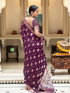 Silk Saree with Traditional Butti Design & Zari Border – Wedding & Festive Wear