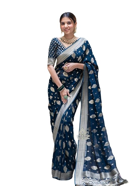 Silk Saree with Traditional Butti Design & Zari Border – Wedding & Festive Wear