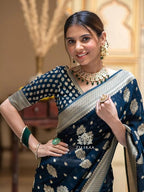 Silk Saree with Traditional Butti Design & Zari Border – Wedding & Festive Wear