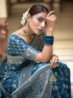 Women’s Premium Banarasi Silk Saree with Rich Zari Weaving | Traditional Wedding & Festive Wear Saree