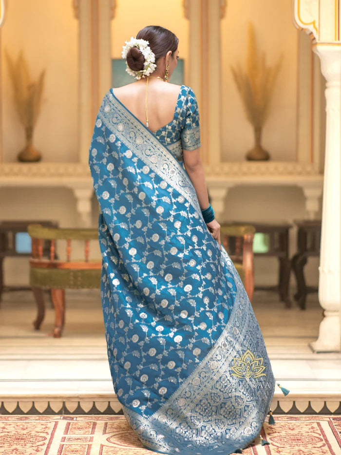 Women’s Premium Banarasi Silk Saree with Rich Zari Weaving | Traditional Wedding & Festive Wear Saree