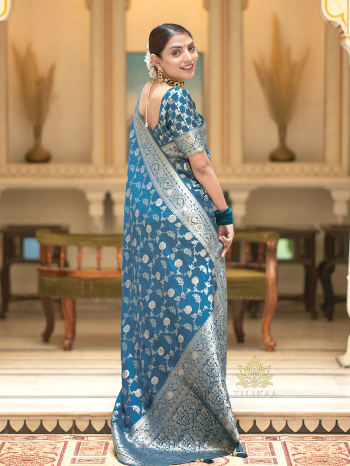 Women’s Premium Banarasi Silk Saree with Rich Zari Weaving | Traditional Wedding & Festive Wear Saree