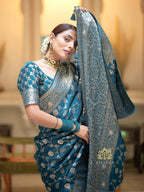 Women’s Premium Banarasi Silk Saree with Rich Zari Weaving | Traditional Wedding & Festive Wear Saree