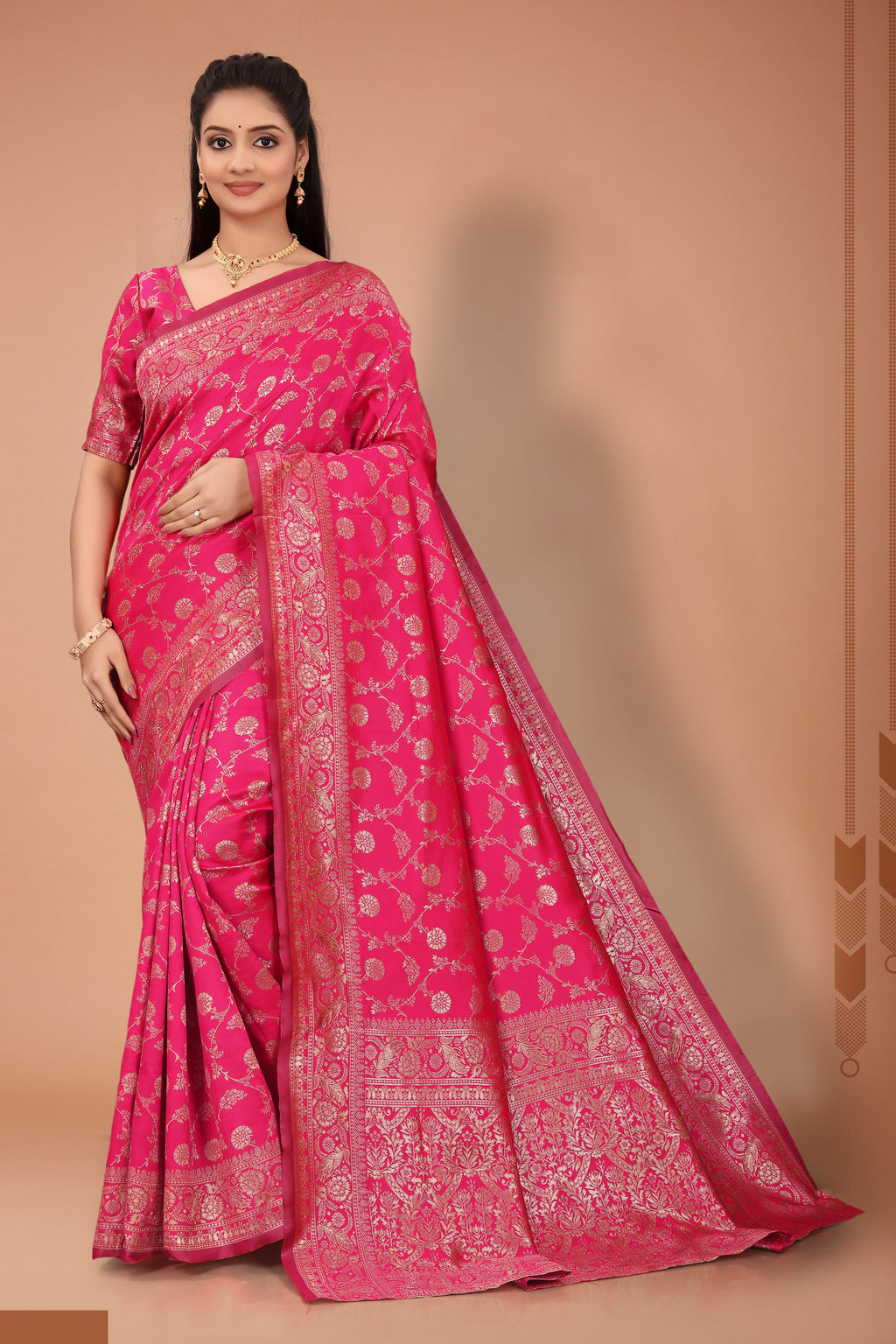 Women’s Premium Banarasi Silk Saree with Rich Zari Weaving | Traditional Wedding & Festive Wear Saree