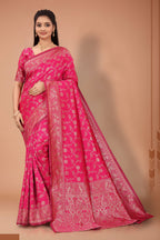 Women’s Premium Banarasi Silk Saree with Rich Zari Weaving | Traditional Wedding & Festive Wear Saree