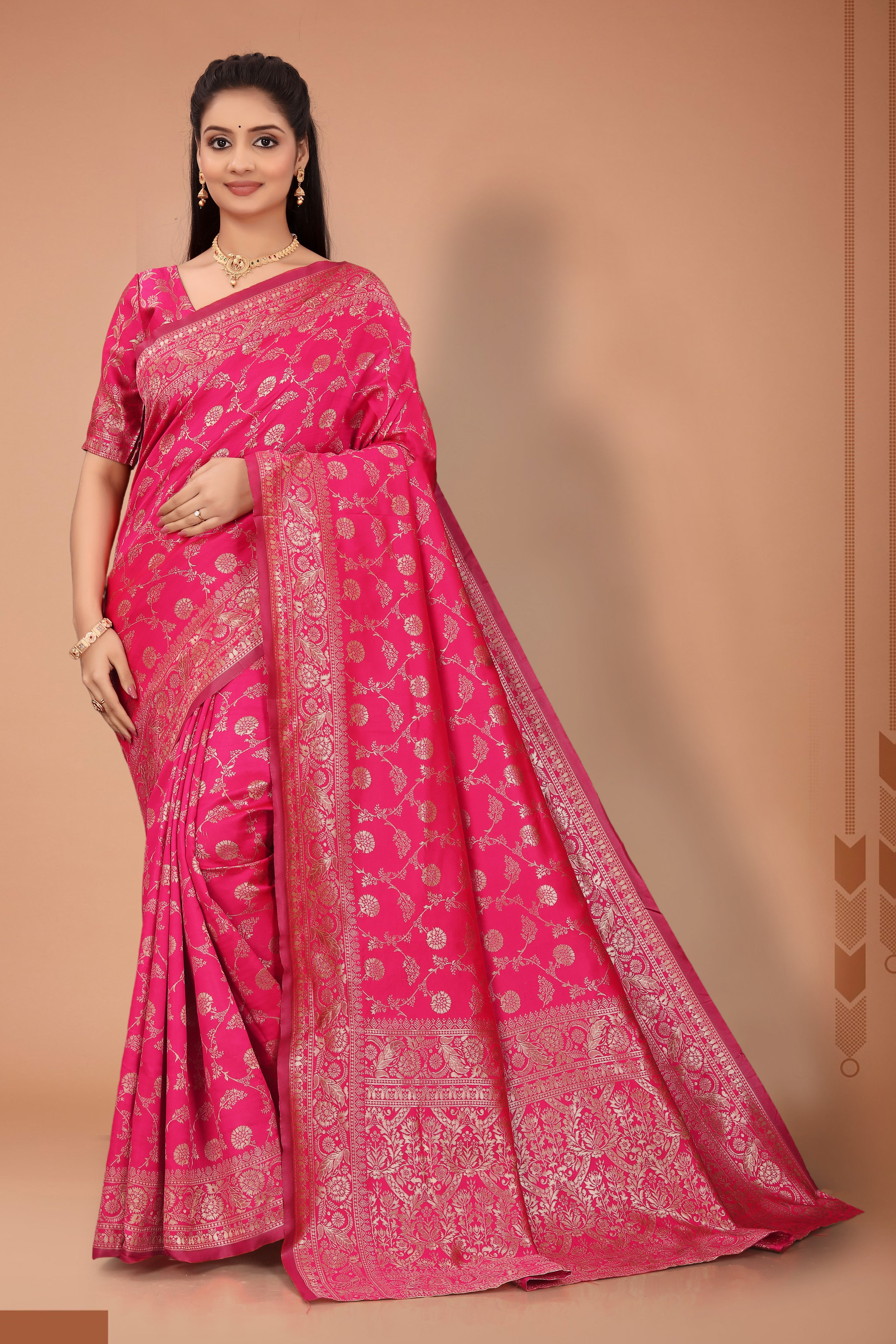 Women’s Premium Banarasi Silk Saree with Rich Zari Weaving | Traditional Wedding & Festive Wear Saree