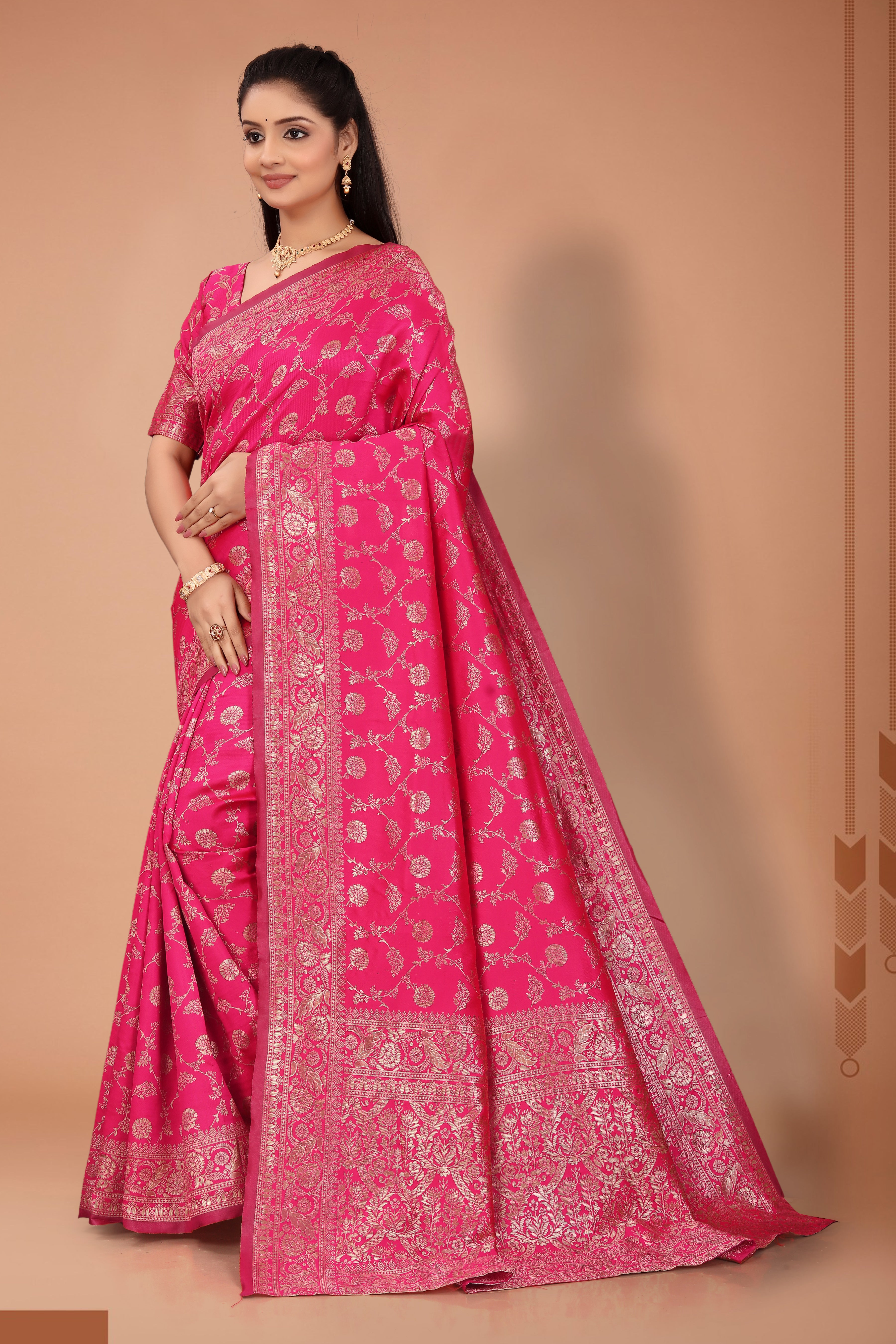 Women’s Premium Banarasi Silk Saree with Rich Zari Weaving | Traditional Wedding & Festive Wear Saree