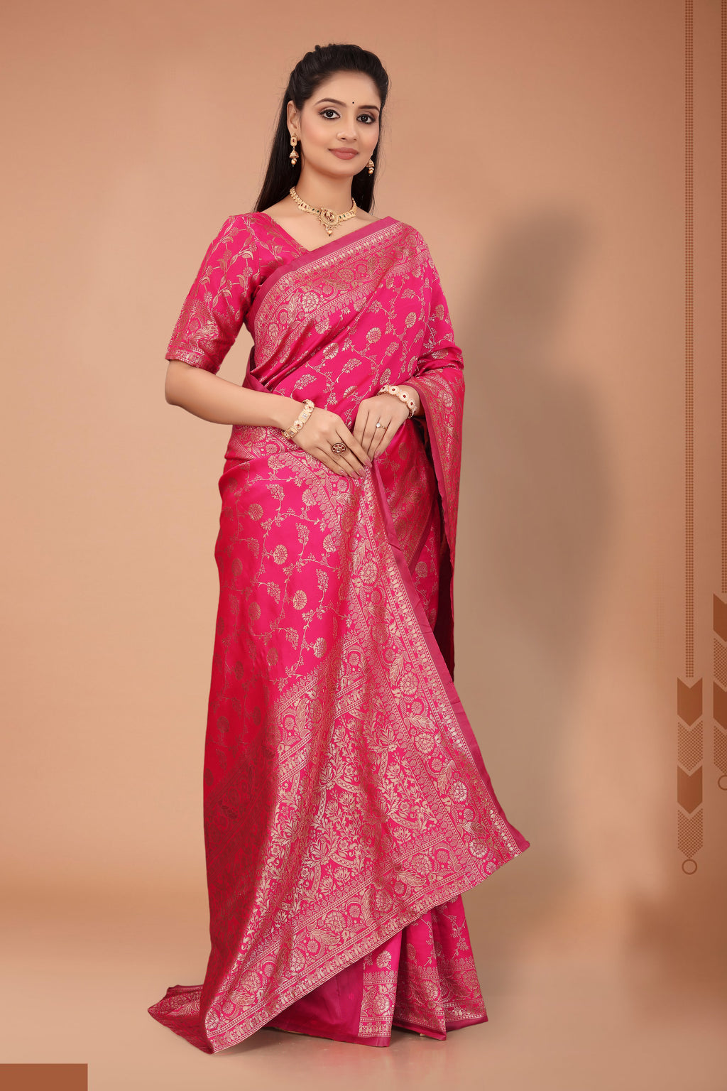 Women’s Premium Banarasi Silk Saree with Rich Zari Weaving | Traditional Wedding & Festive Wear Saree