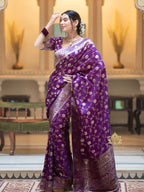 Women’s Premium Banarasi Silk Saree with Rich Zari Weaving | Traditional Wedding & Festive Wear Saree