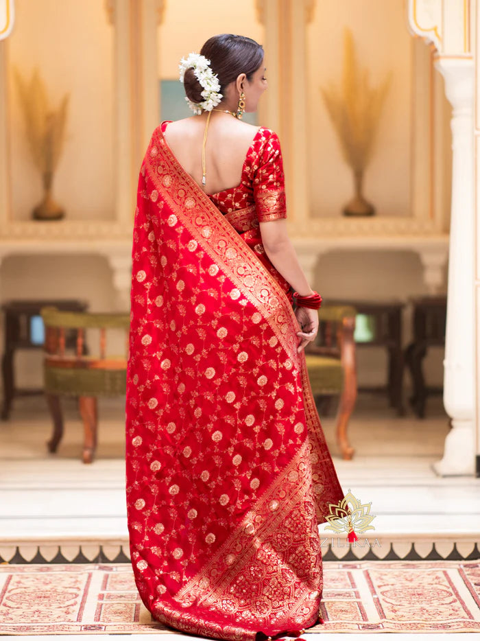 Women’s Premium Banarasi Silk Saree with Rich Zari Weaving | Traditional Wedding & Festive Wear Saree