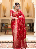 Women’s Premium Banarasi Silk Saree with Rich Zari Weaving | Traditional Wedding & Festive Wear Saree