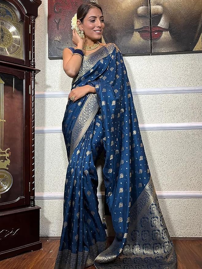 Woven Silk Saree with Traditional Zari Butti & Rich Border – Festive Wear