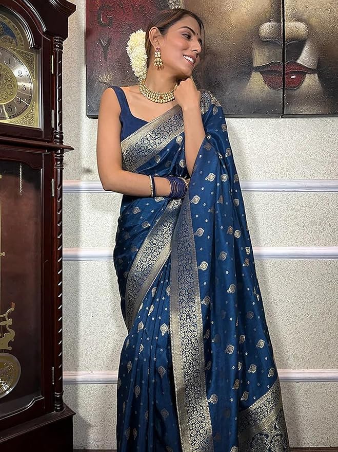 Woven Silk Saree with Traditional Zari Butti & Rich Border – Festive Wear