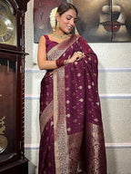 Woven Silk Saree with Traditional Zari Butti & Rich Border – Festive Wear