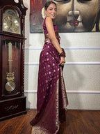 Woven Silk Saree with Traditional Zari Butti & Rich Border – Festive Wear