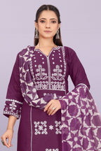 Women's Elegant Kurta Pant Set with Black Dupatta | Ethnic Party Wear Suit Set