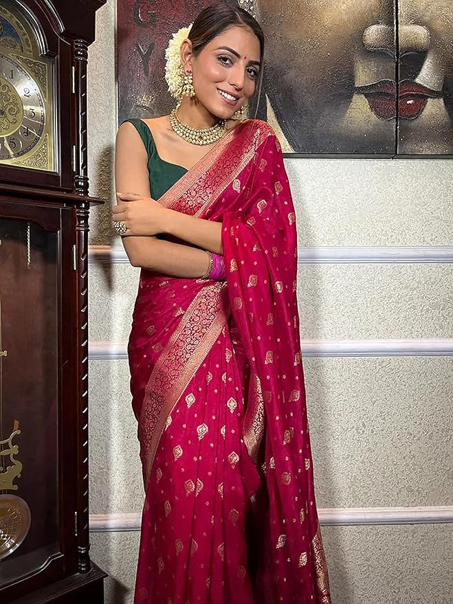 Woven Silk Saree with Traditional Zari Butti & Rich Border – Festive Wear