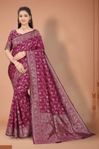 Women’s Premium Banarasi Silk Saree with Rich Zari Weaving | Traditional Wedding & Festive Wear Saree