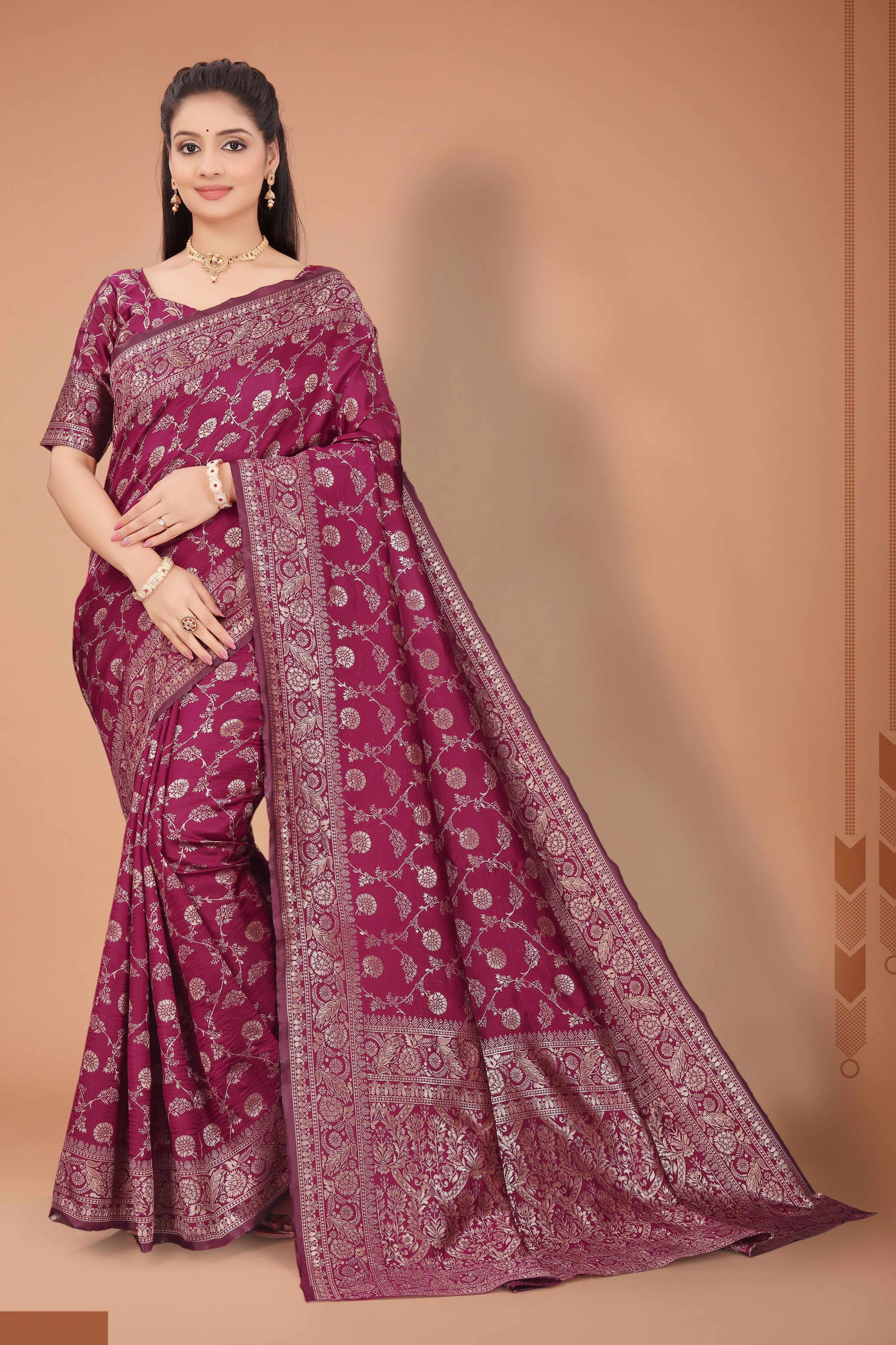 Women’s Premium Banarasi Silk Saree with Rich Zari Weaving | Traditional Wedding & Festive Wear Saree