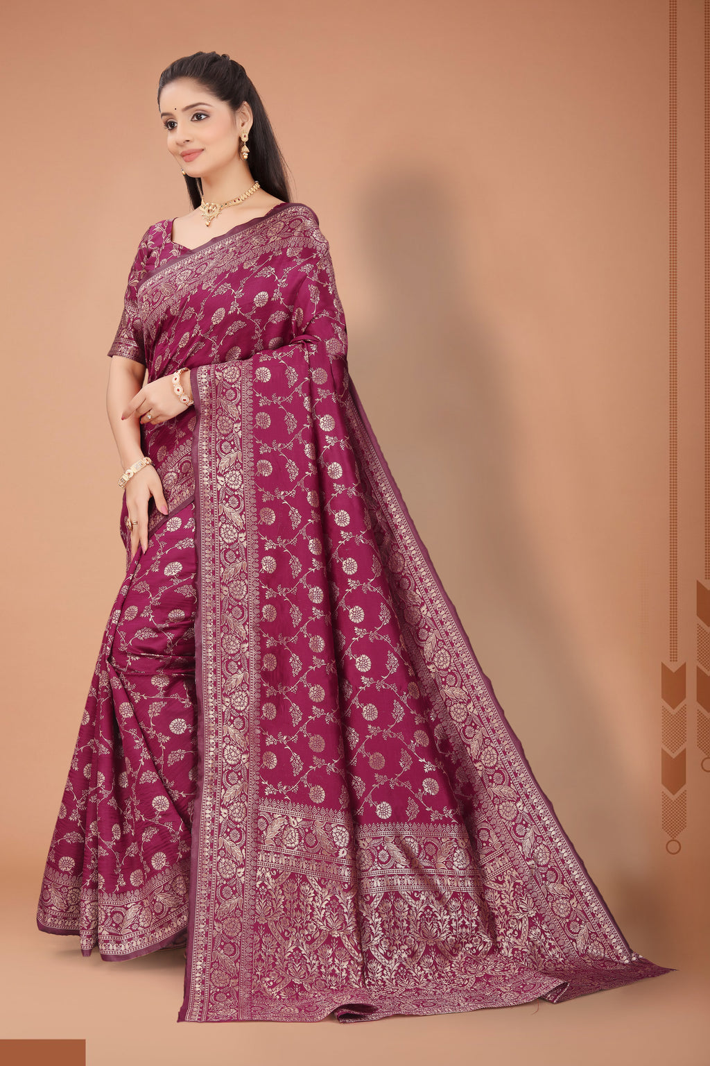 Women’s Premium Banarasi Silk Saree with Rich Zari Weaving | Traditional Wedding & Festive Wear Saree