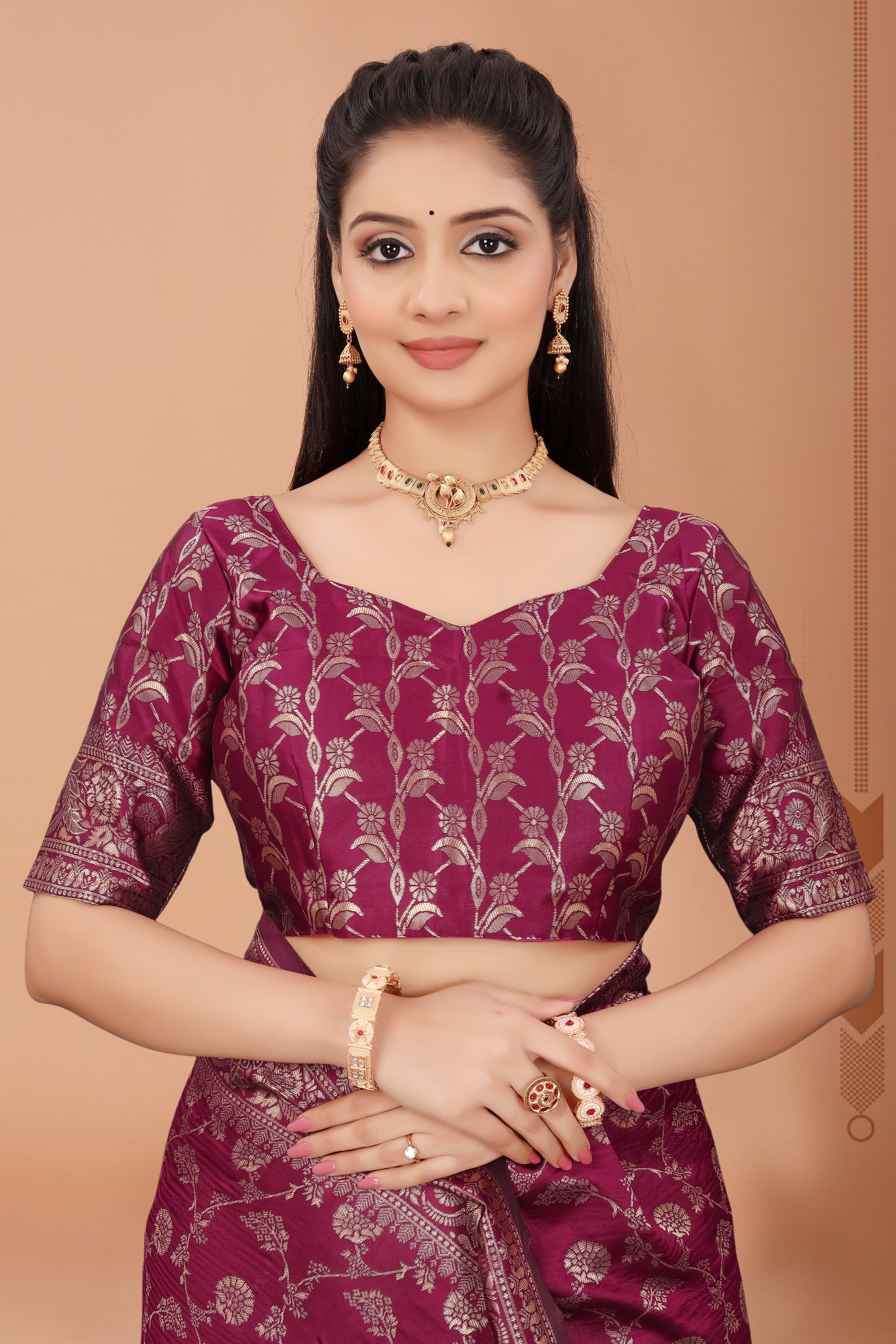 Women’s Premium Banarasi Silk Saree with Rich Zari Weaving | Traditional Wedding & Festive Wear Saree