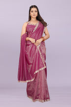 Women’s Premium Shimmer Saree with Designer Lace Border | Party Wear & Festive Saree