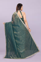 Women’s Premium Shimmer Saree with Designer Lace Border | Party Wear & Festive Saree